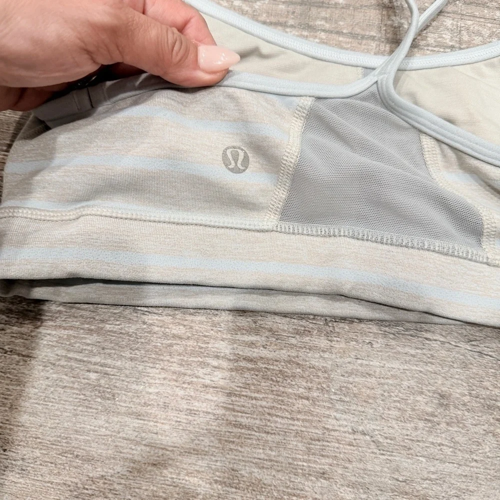 Lululemon Athletica | Blue & Gray Striped Sports Bra